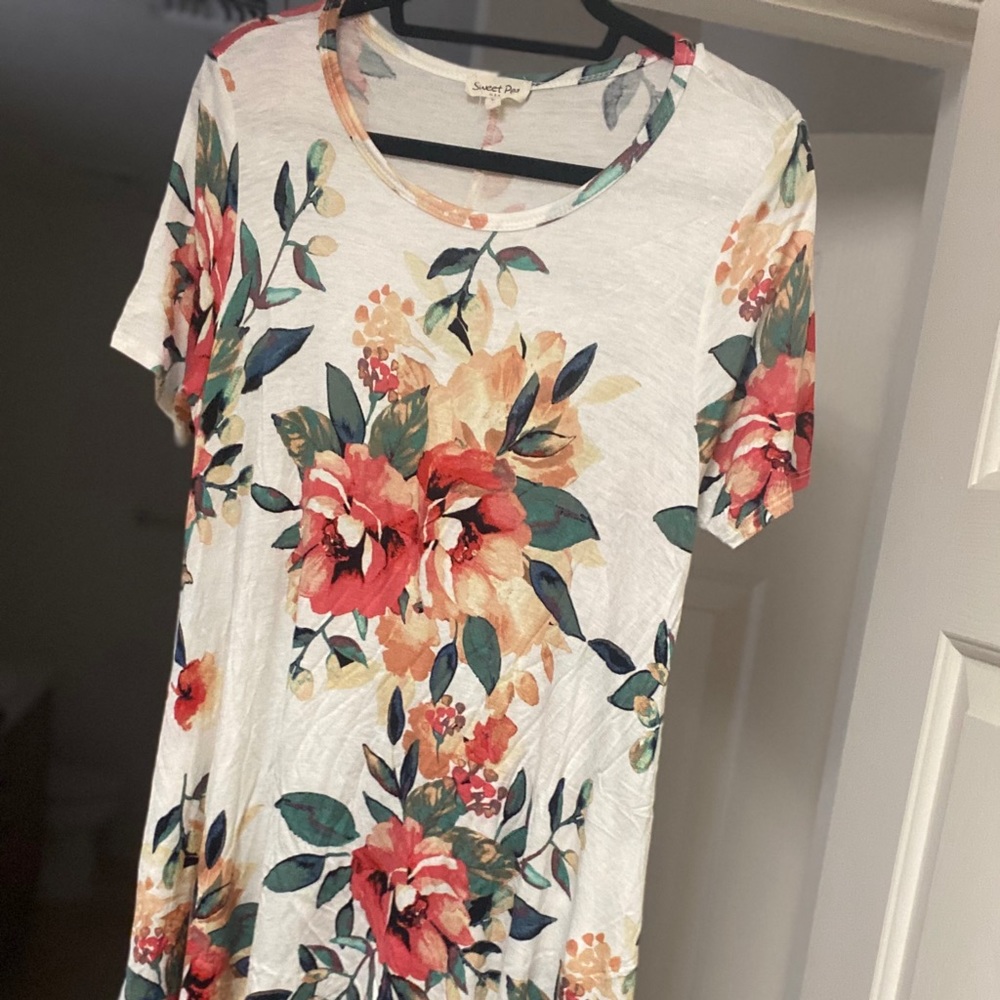Floral white shirt